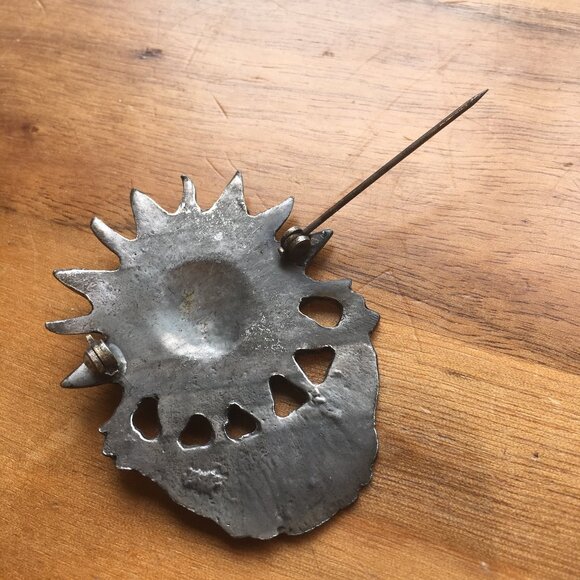 Vintage Sun & Moon Brooch., attributed to Alva - Picture 4 of 4